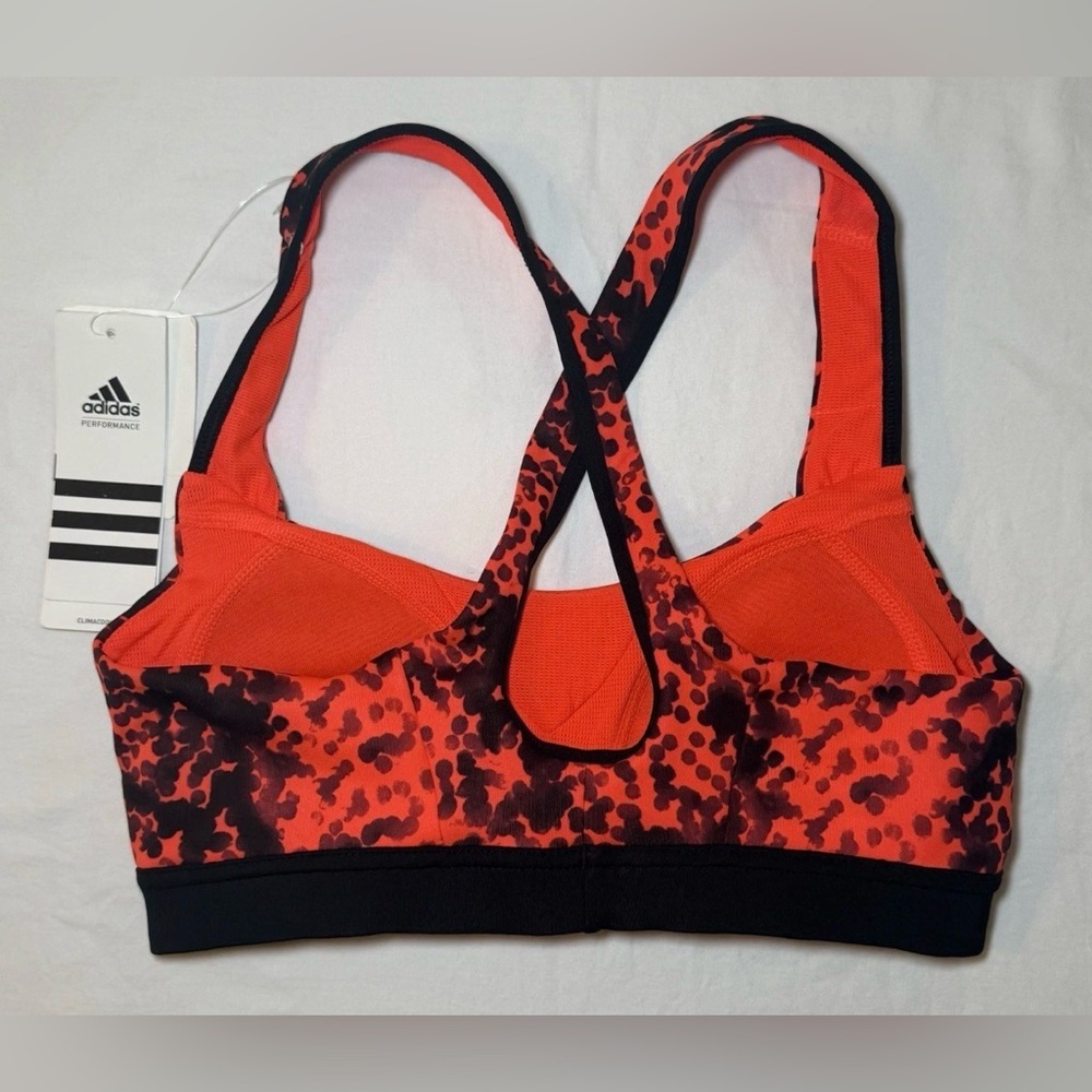 NWT Adidas Womens Racerback Climacool Formotion Sports Bra Size S Orange $45 - Picture 2 of 5